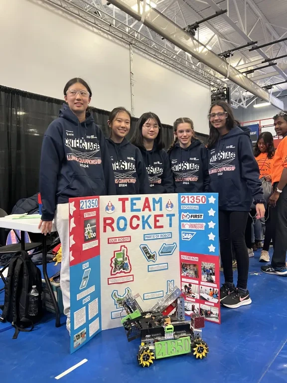 Team Rocket with the CENTERSTAGE robot and team display