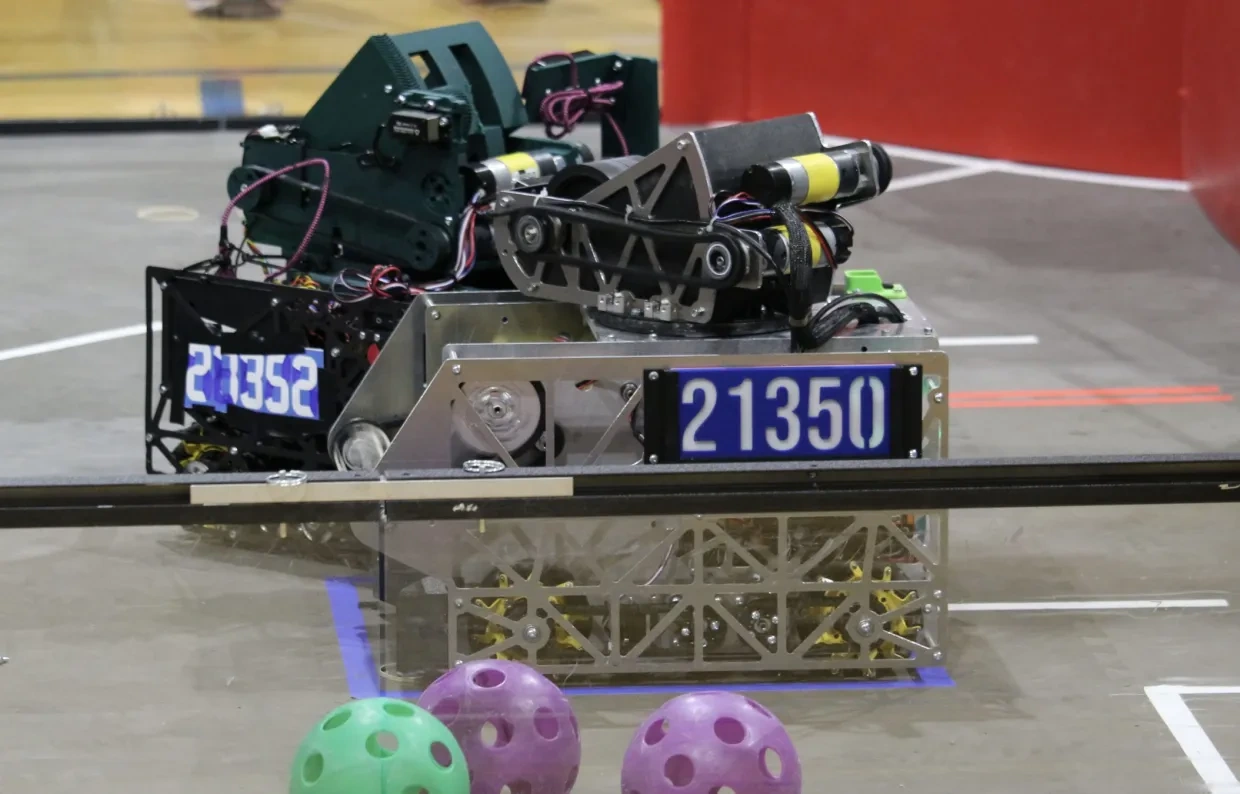 Team Rocket's DECODE robot on the competition field